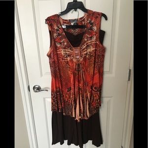 Flute brown maxi skirt